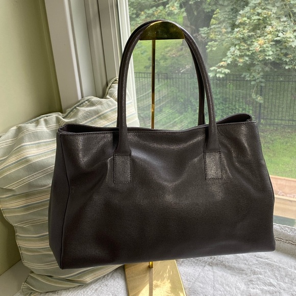 Furla Grey Leather Shoulder Bag with Turnlock - Picture 2 of 15